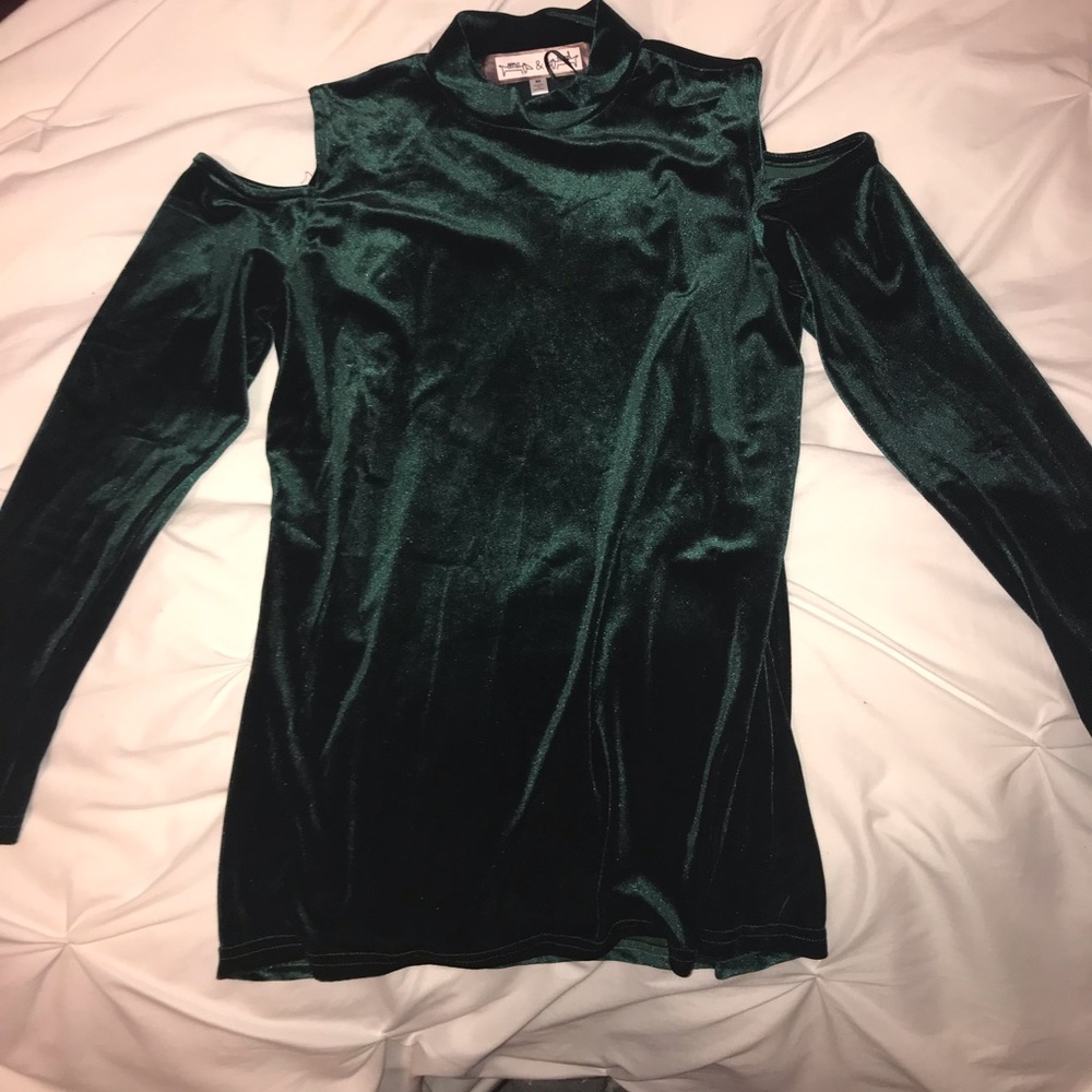 Velvet Cold Shoulder Top